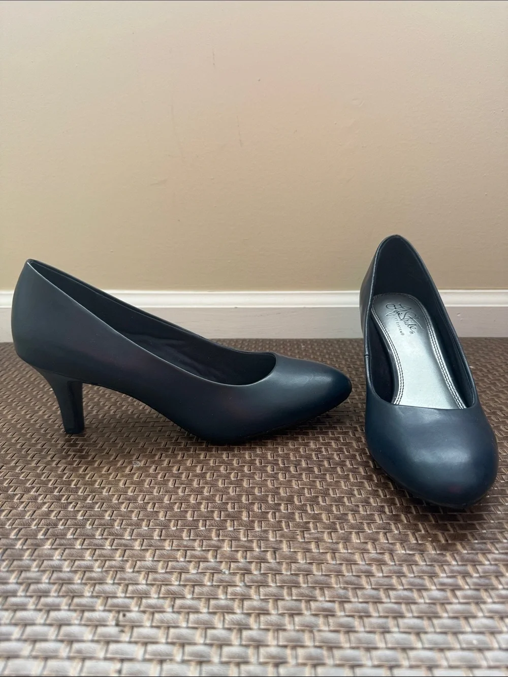 Life Stride Navy Blue Mid Heel Court Shoe